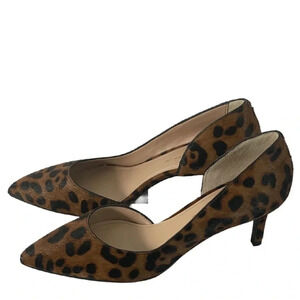 Banana Republic Flex Sole Haircalf Heel 2.5” Leopard Print Size 7.5